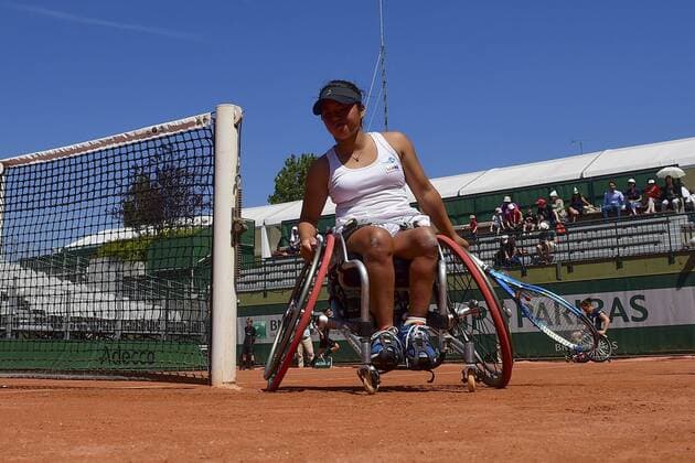 Aktuell Tennis, French Open in Paris, Behindertensport, Rollstuhltennis Yui Kaliji (jpn) TENNIS : Roland Garros French Open 2015 - Internationaux de France - 04 06 2015 