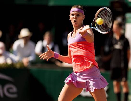 04.06.2015. Paris, France. Roland Garros French Open. Lucie Safarova of Czech Republic in action during her Women s Singles match against Ana Ivanovic of Serbia on day twelve of the 2015 French Open 2015 in Paris, France. Safarova won the match 7-5 7-5 to move into the final. xBenxPipex  ActionPlus11627522