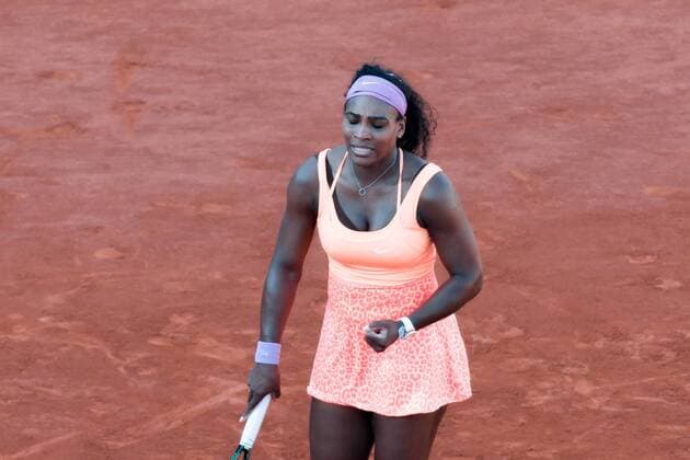 June 4, 2015: Serena Williams of United States of America celebrates after winning a Semifinal match against Timea Bacsinszky of Switzerland on day twelve of the 2015 French Open tennis tournament at Roland Garros in Paris, France. Williams won 46 63 60. Sydney Low Cal Media. Tennis 2015: French Open JUNE 4 - ZUMAc04_