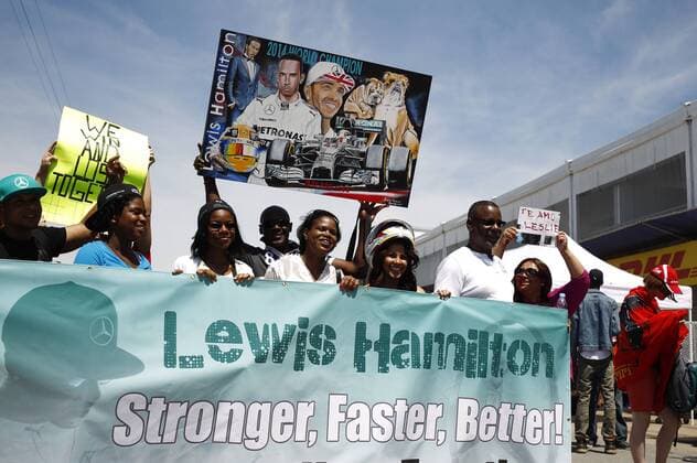 Motorsports: FIA Formula One World Championship WM Weltmeisterschaft 2015, Grand Prix of Canada, fans of 44 Lewis Hamilton (GBR, Mercedes AMG Petronas Formula One Team), xHOCHxZWEIx