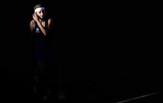 TENNIS - WTA Tennis Damen French Open 2015 PARIS,FRANCE,04.JUN.15 - TENNIS - WTA Tour, Grand Slam, Roland Garros, French Open. Image shows the disappointment of Timea Bacsinszky (SUI). GEPAxpictures xMatthiasxHauer