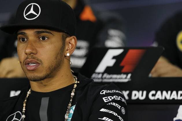 June 4, 2015 - Montreal, Canada - LEWIS HAMILTON of Great Britain and Mercedes AMG Petronas F1 Team talks during the press conference PK Pressekonferenz of the 2015 Formula 1 Canadian Grand Prix at Circuit Gilles Villeneuve in Montreal, Canada. F1 2015 - Canadian Grand Prix - Preparations - ZUMAg147