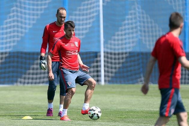 PXL_ Croatian football team training 04.06.2015., Zagreb,Croatia - Training of Croatian national football team before friendly match against Gibraltar in Varazdin. Anas Sharbini, Ivan Vargic.  GoranxStanzl PIXSELL