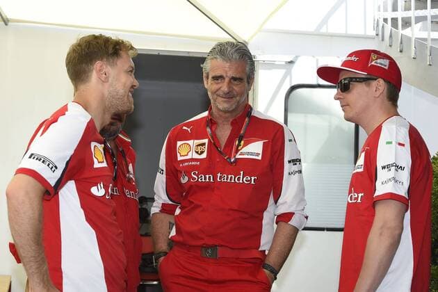 Motorsports: FIA Formula One World Championship WM Weltmeisterschaft 2015, Grand Prix of Canada, 5 Sebastian Vettel (GER, Scuderia Ferrari), Maurizio Arrivabene (ITA, Scuderia Ferrari), 7 Kimi Raikkonen (FIN, Scuderia Ferrari), xHOCHxZWEIx