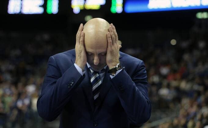 Sasa Obradovic (Trainer ALBA Berlin), enttaeuscht ALBA Berlin - FC Bayern Basketball Basketball, BEKO BBL, Deutsche Meisterschaft, playoffs, play-off, DM-playoff, Halbfinale, 5. Spiel, Spiel 5, Herren, men, Saison 2014 2015 Berlin, 31.5.2014 O 2 world Halle
