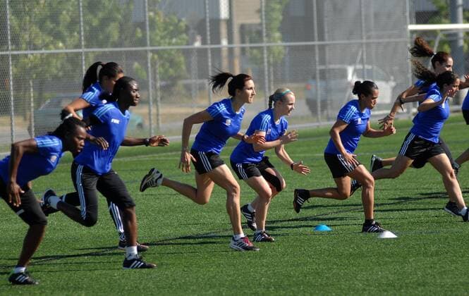 VANCOUVER, June 4, 2015 -- Referees appointed by FIFA attend a training session ahead of FIFA Women s World Cup Canada 2015 in Vancouver, Canada, June 4, 2015. FIFA Referees Committee appointed 22 referees, seven support referees and 44 assistant referees in March for the FIFA Women s World Cup Canada 2015, which will be unveiled on Saturday.) CANADA-VANCOUVER-FIFA-WOMEN S WORLD CUP-REFEREES-TRAINING SergeixBachlakov 