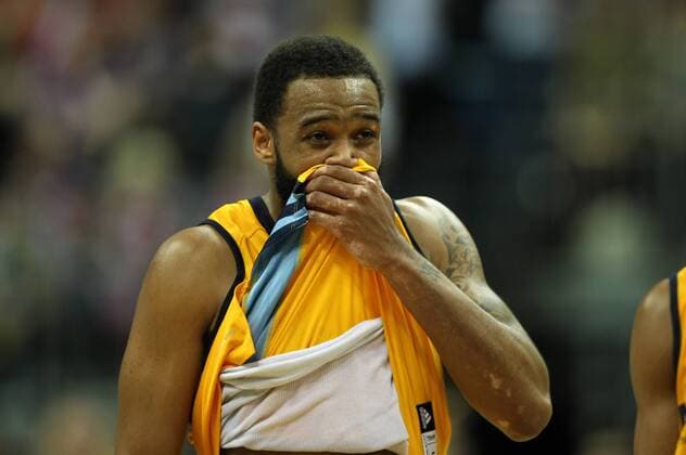 Reggie Redding enttäuscht nach Spielende Enttäuschung Basketball Play Off BBL Bundesliga Herren Saison 2014 2015 04.06.2015 ALBA Berlin vs. FC Bayern München