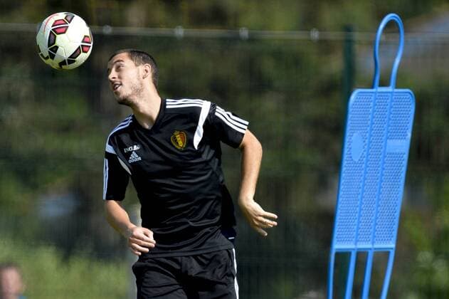 - BORDEAUX, FRANCE: Belgium s Eden Hazard pictured during a training session on the fifth day of the training camp of Belgian national soccer team The Red Devils in Bordeaux, France, Friday 05 June 2015. The Devils are preparing for a friendly game against France and a Euro 2016 qualification game against Wales. DIRKxWAEM  x04637034x