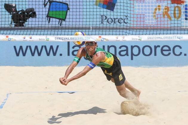 Beach volleyball Beachvolleyball - FIVB Major Series 2015 POREC,CROATIA,06.JUN.15 - BEACH VOLLEYBALL - FIVB Major Series, men. Image shows Emanuel Rego (BRA). GEPAxpictures xMaticxKlansek