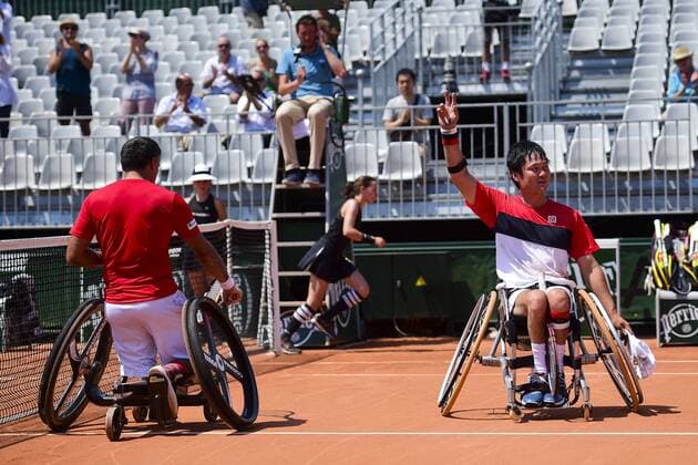 joie de Shingo Kunieda (jpn) TENNIS : Roland Garros 2015 - French Open - Finale Fauteuil homme - Internationaux de France - 05 06 2015 