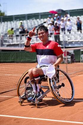 joie de Shingo Kunieda (jpn) TENNIS : Roland Garros 2015 - French Open - Finale Fauteuil homme - Internationaux de France - 05 06 2015 