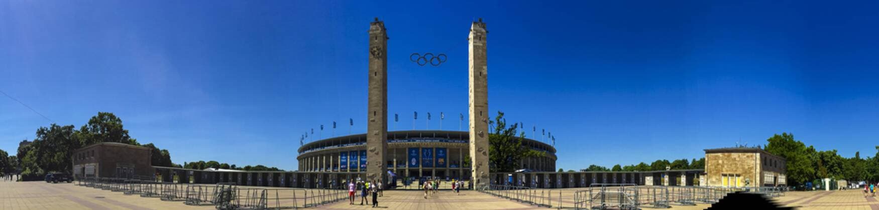 Olympischer Platz, Olympische Ringe Vorschau UEFA Champions League, Finale Stadion, Fussballstadion, Tribuenen, Zuschauertribuene, Innenansicht, Architektur Rasen, innen Panoramafoto iphone FC Barcelona Barca - JUVENTUS TURIN ( - ) Fussball UEFA Champions League, Finale, im Olympiastadion Berlin, Deutschland am 05.06.2016 CL Saison 2014 2015