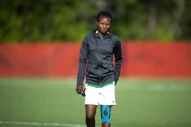June 5, 2015 - Winnipeg - Nigerias Perpetua Nkwocha during practice session of Nigeria.. kod CS 57669 News - June 5, 2015  - ZUMAb138
