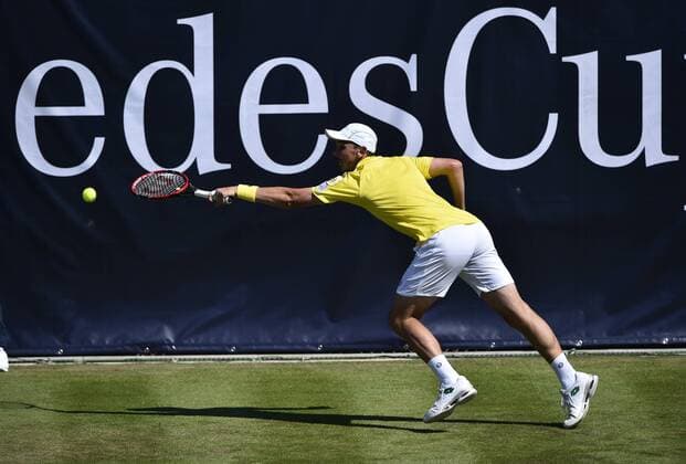Aktion Andreas Beck (GER) Qualifikation 06.06.2015 Tennis Mercedes-Cup Stuttgart Weißenhof TC Weissenhof Mercedescup Mercedes Cup 06.06..-14.06.2015 Mercedes-Cup Stuttgart Weißenhof 2015