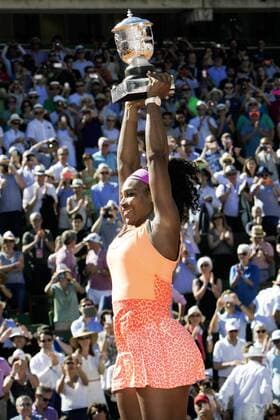 TENNIS - WTA Tennis Damen French Open 2015 PARIS,FRANCE,06.JUN.15 - TENNIS - WTA Tour, Grand Slam, Roland Garros, French Open, final. Image shows Serena Williams (USA). Keywords: trophy. GEPAxpictures xMatthiasxHauer