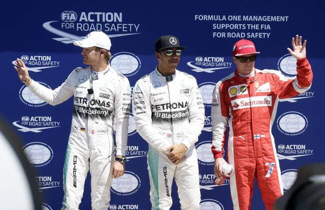 Motorsports: FIA Formula One World Championship WM Weltmeisterschaft 2015, Grand Prix of Canada, 6 Nico Rosberg (GER, Mercedes AMG Petronas Formula One Team), 44 Lewis Hamilton (GBR, Mercedes AMG Petronas Formula One Team), 7 Kimi Raikkonen (FIN, Scuderia Ferrari), xHOCHxZWEIx