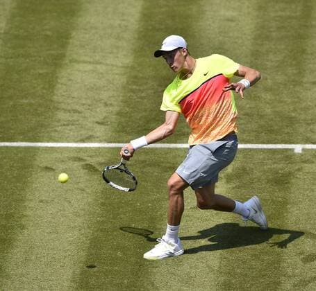 Jan Choinski (GER) Aktion Qualifikation 07.06.2015 Tennis Mercedes-Cup Stuttgart Weißenhof TC Weissenhof Mercedescup Mercedes Cup 06.06..-14.06.2015 Mercedes-Cup Stuttgart Weißenhof 2015