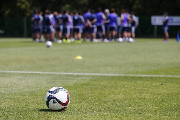 Japan team group Mannschaftsbild Totale (JPN), MAY 7, 2015 - Football Soccer : Japan national team Nationalteam Official Training Session in Akitsu Soccer Stadium, Chiba, Japan. NOxTHIRDxPARTYxSALES.  (qdwa040821)