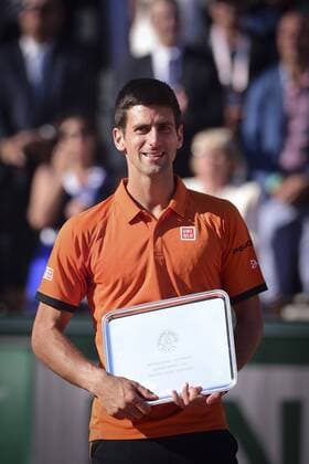 Novak Djokovic (srb) - Podium TENNIS : Roland Garros 2015 - Finale Homme - Internationaux de France - 07 06 2015 