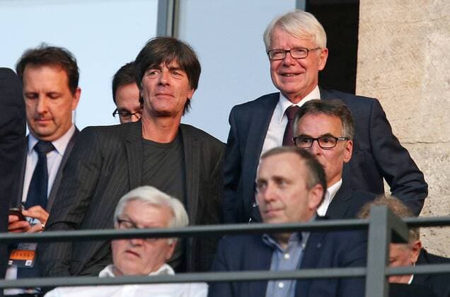 06.06.2015, Fussball Champions League Finale 2014 2015 im Oylmpiastadion Berlin, Juventus Turin - FC Barcelona Barca v.l. Bundestrainer Joachim Löw (Deutschland) und Ligapräsident Dr. Reinhard Rauball 