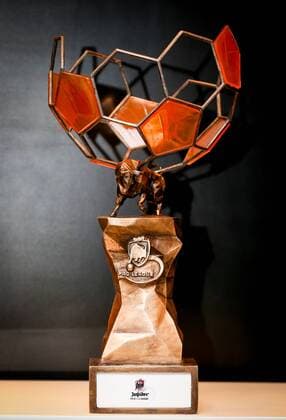 - DIEGEM, BELGIUM: Illustration picture shows the trophy at the calendar presentation for the 2015-2016 season of the Jupiler Pro League, the Belgian first division soccer competition, Monday 08 June 2015 in Diegem. VIRGINIExLEFOUR  x04638344x