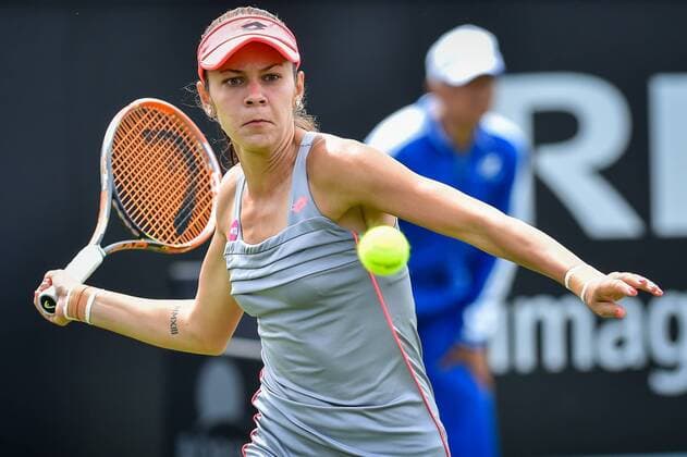 - ROSMALEN, NETHERLANDS: Romanian Andreea Mitu pictured at her first round game match against Australian Coco Vandeweghe at the Topshelf Open ATP Tennis Herren - WTA Tennis Damen tennis tournament in Rosmalen, the Netherlands, Monday 08 June 2015. LUCxCLAESSEN  x04638546x