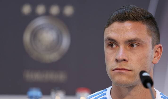 Jonas Hector (1. FC Koeln) Pressekonferenz Nationalmannschaft, Fussball, DFB, 08.06.2015, Copyright: Schülerx xEibner-Pressefoto EP_jse