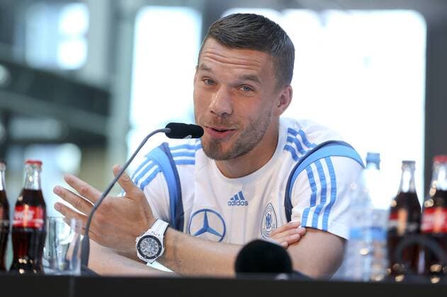 Lukas Podolski (Inter Mailand) Pressekonferenz Nationalmannschaft, Fussball, DFB, 08.06.2015, Copyright: Schülerx xEibner-Pressefoto EP_jse