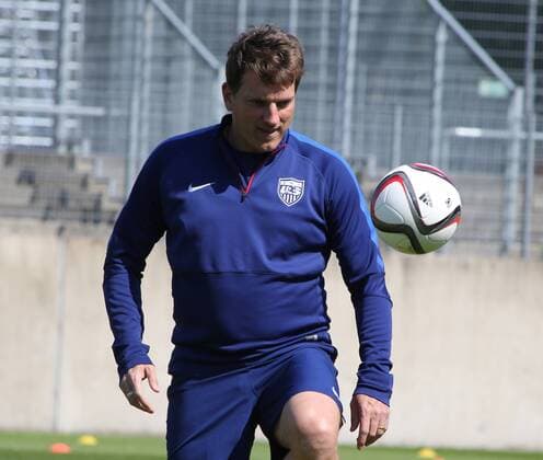Training Amerikanische Nationalmannschaft in Düsseldorf 08.06.2015. -- Andreas Herzog ( Trainer Team USA)