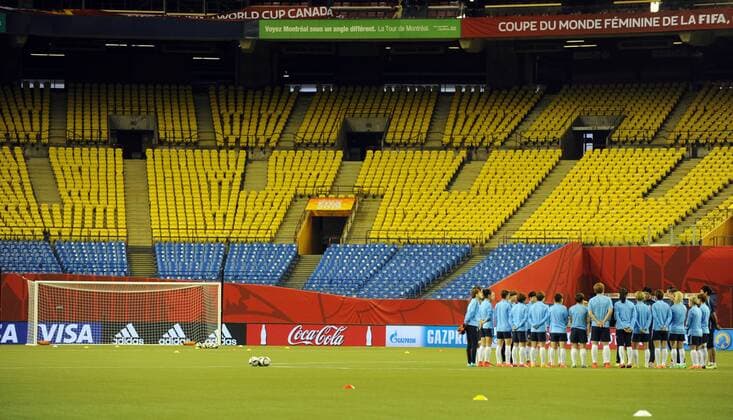 Aktuell Fußball, Damen, WM, Training und PK Nationalteam Südkorea Montreal, Canada - South Korea team during an official training in the FIFA Women s World Cup 2015 group E at the Olympic Stadium in Montreal QC, June 08, 2015.FIFA Women s World Cup 2015 group E South Korea , BRAZIL , Spain and Costa rica. FIFA Womens World Cup Canada 2015  - ZUMAn230