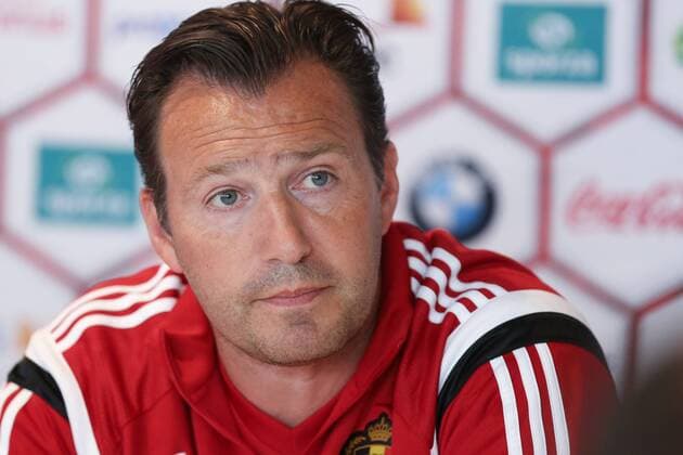 - BRUSSELS, BELGIUM: Belgium s head coach Marc Wilmots pictured during a press conference PK Pressekonferenz of the Belgian national soccer team The Red Devils in Brussels, Tuesday 09 June 2015. The Devils are preparing for a Euro 2016 qualification game against Wales. BRUNOxFAHY  x04639626x
