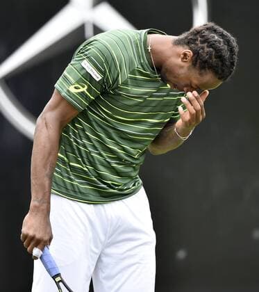Gael Monfils (FRA) enttäuscht Enttäuschung 10.06.2015 Tennis Mercedes-Cup Stuttgart Weißenhof TC Weissenhof Mercedescup Mercedes Cup 06.06..-14.06.2015 Mercedes-Cup Stuttgart Weißenhof 2015