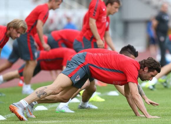 Croatian national football team training 10.06.2015., Croatia, Split - Croatian national football team training in preparations for the upcoming qualifying matches with Italy in Poljud. Darijo Srna.  IvoxCagalj PIXSELL