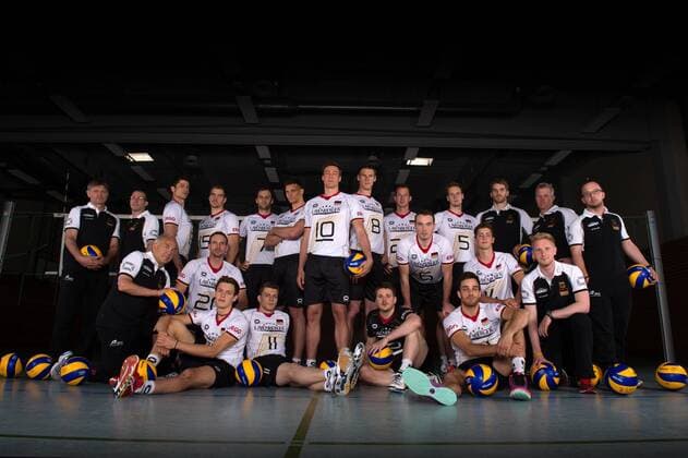 24.05.2015, Sportzentrum Westenfeld, Bochum Volleyball, Fotoshooting Nationalmannschaft Maenner Team Deutschland