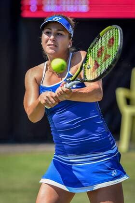 - ROSMALEN, NETHERLANDS: Swiss Belinda Bencic pictured in action during a second round game between Belgian Alison Van Uytvanck and Swiss Belinda Bencic during the Topshelf Open WTA Tennis Damen tennis tournament in Rosmalen, the Netherlands, Thursday 11 June 2015. LUCxCLAESSEN  x04640564x