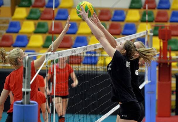 - BAKU, AZERBAIJAN: a friendly practice game of the Belgian women s volleyball team against the German team ahead of the European Games 2015, in Baku, Azerbaijan, Thursday 11 June 2015. The European Games 2015 multi event takes place from 12 to 28 June. ERICxLALMAND  x04640693x