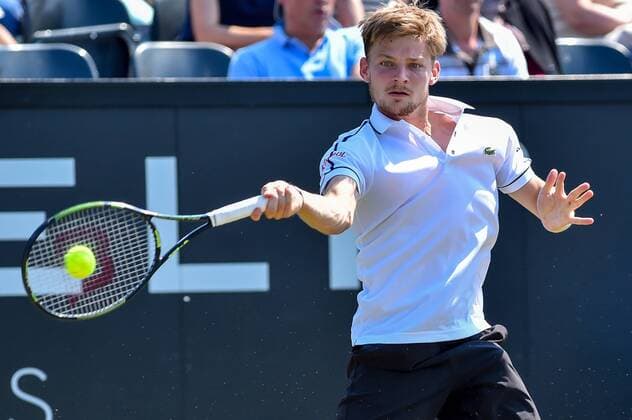- ROSMALEN, NETHERLANDS: Belgian David Goffin pictured in action during a second round game between Belgian David Goffin and Austrian Jurgen Melzer during the Topshelf Open WTA Tennis Damen tennis tournament in Rosmalen, the Netherlands, Thursday 11 June 2015. LUCxCLAESSEN  x04640699x