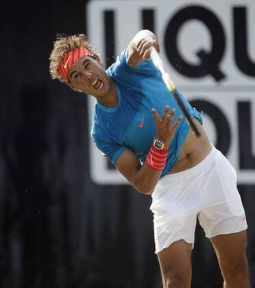 Rafael Nadal (ESP) . Tennis Mercedescup ATP Tennis Herren Tour Stuttgart 2015 . Stuttgart, GER, 07.02.2015, 20. Spieltag Fussball-Bundesliga 2014-2015.