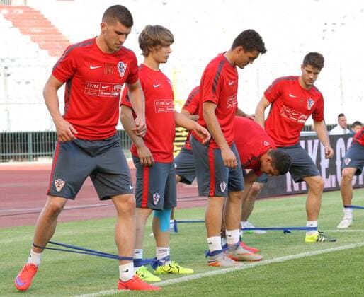 Aktuell Fußball, Training Nationalmannschaft Kroatien in Split Croatian national football team training 11.06.2015., Croatia, Split - Croatian national football team training in preparation for tomorrow s qualifying match with Italy on Poljud. Ante Rebic, Alen Halilovic, Mateo Kovacic.  IvoxCagalj PIXSELL