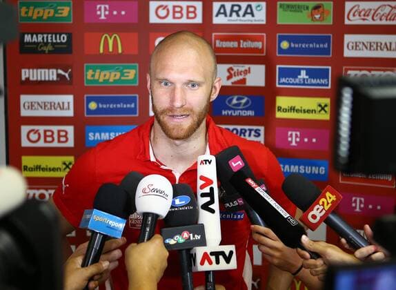 SOCCER - UEFA EURO EM Europameisterschaft Fussball 2016 quali, RUS vs AUT, preview VIENNA,AUSTRIA,12.JUN.15 - SOCCER - UEFA European Championship EM Europameisterschaft 2016, European Qualifiers, OEFB international match Länderspiel Russia vs Austria, preview, mixed zone of team AUT. Image shows Robert Almer (AUT). Keywords: press conference PK Pressekonferenz GEPAxpictures xChristianxOrt