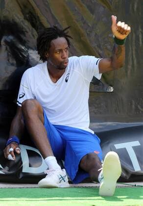 Stuttgart , Tennis Weissenhof Mercedes Cup 2015, Daumen hoch, Gael Monfils (FRA)