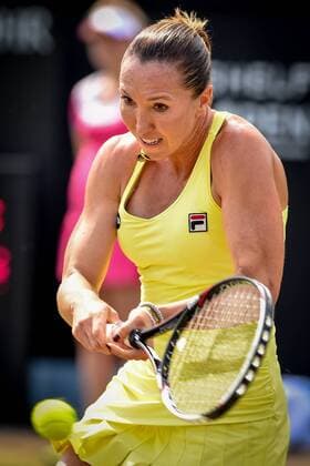 - ROSMALEN, NETHERLANDS: Serbian Jelena Jankovic pictured in action during a quarterfinal game between German Annika Beck and Serbian Jelena Jankovic during the Topshelf Open WTA Tennis Damen tennis tournament in Rosmalen, the Netherlands, Friday 12 June 2015. LUCxCLAESSEN  x04641529x