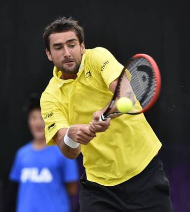 Marin Cilic (CRO) Aktion Viertelfinale 12.06.2015 Tennis Mercedes-Cup Stuttgart Weißenhof TC Weissenhof Mercedescup Mercedes Cup 06.06..-14.06.2015 Mercedes-Cup Stuttgart Weißenhof 2015