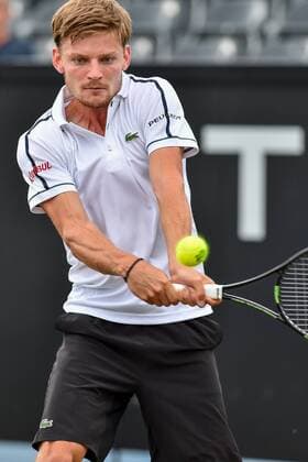 - ROSMALEN, NETHERLANDS: Belgian David Goffin pictured in action during a tennis game between Belgian David Goffin and Ukrainian Illya Marchenko in the third round of the men s tournament at the Topshelf Open WTA Tennis Damen tennis tournament in Rosmalen, the Netherlands, Friday 12 June 2015. LUCxCLAESSEN  x04641719x