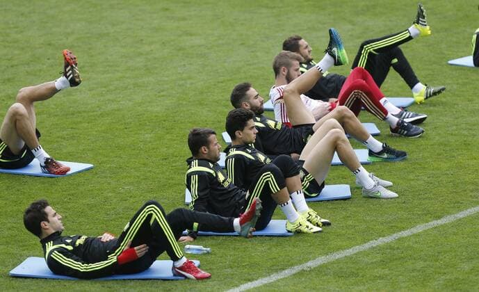 Spain s national team Nationalteam training session in Leon. In this picture, Spain players during training. xPABLOGARCIAx 