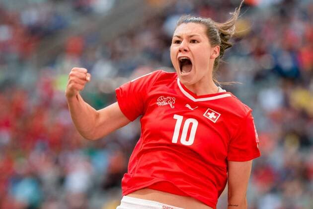 June 12, 2015 - Vancouver, Canada - RAMONA BACHMANN of Switzerland celebrates her goal during a Group C match at the FIFA Women s World Cup Canada 2015 between Switzerland and Ecuador at BC Place Stadium. Switzerland won 10-1. Soccer 2015 - Women s World Cup - Switzerland Beats Ecuador 10-1 - ZUMAc04_