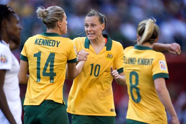 June 12, 2015 - Winnipeg - 150612 Australiens Emily van Egmond jublar - WM Australien - Nigeria - ..Foto: CarlSandin BILDBYRAN kod CS 57684 News - June 12, 2015  - ZUMAb138