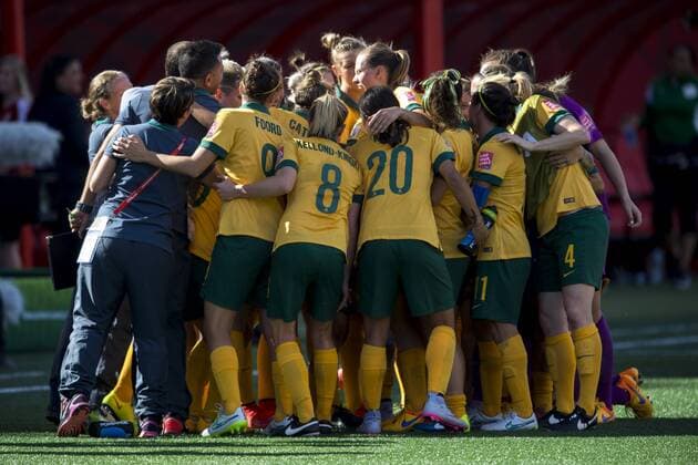 June 12, 2015 - Winnipeg - 150612 Australiens spelare jublar WM - Australien - Nigeria ..Foto: CarlSandin BILDBYRAN kod CS 57684 News - June 12, 2015  - ZUMAb138