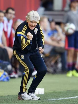 Aktuell Fußball, Damen WM in Kanada, USA - Schweden June 12, 2015 - Winnipeg - 150612 - Pia Sundhage WM - USA - SWE - ..Foto: CarlSandin BILDBYRAN kod CS 57685 News - June 12, 2015  - ZUMAb138