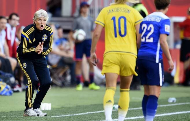 Aktuell Fußball, Damen WM in Kanada, USA - Schweden June 12, 2015 - Winnipeg - 150612 - Pia Sundhage WM - USA - SWE - ..Foto: CarlSandin BILDBYRAN kod CS 57685 News - June 12, 2015  - ZUMAb138